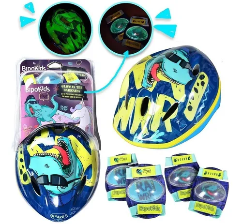 Combo Set Protecciones Bipo Casco Coderas Rodilleras Niño