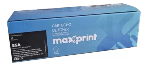 Cartucho De Toner Maxprint Ce285a Preto Compatível Com Hp