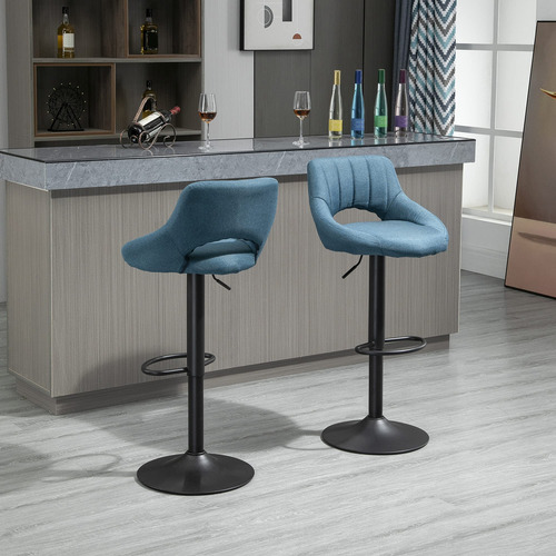 Homcom Juego De 2 Taburetes De Bar Sillas Giratorias De