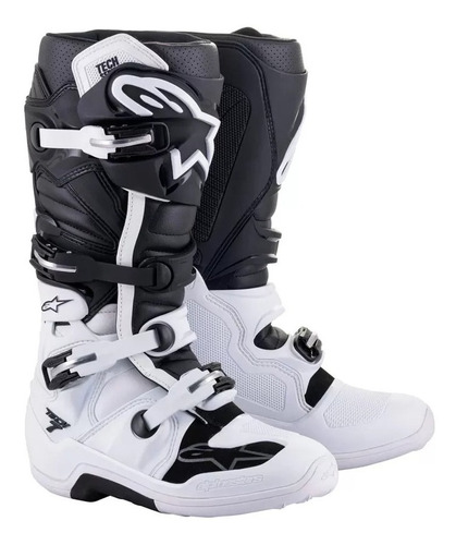 Botas Motocross Off Road Alpinestars Tech 7 Negro Blanco