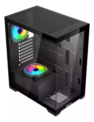Gabinete Jalatec Jt-x94b Atx Argb + Fuente 750w 80+ Bronze Color Negro