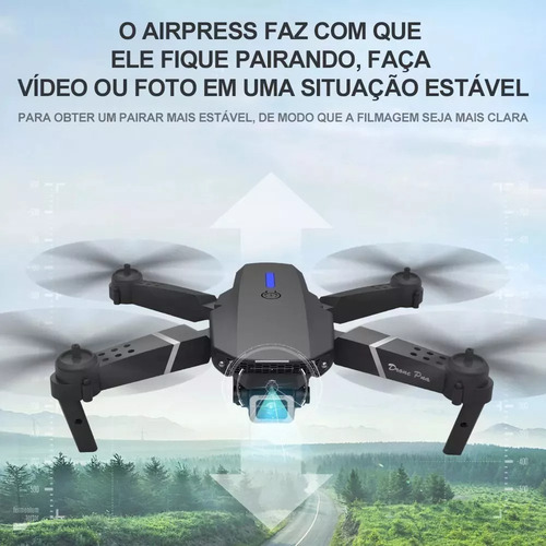 Mini Drone E88 Pro Com Câmera Dupla Wifi Com Case 2 Baterias