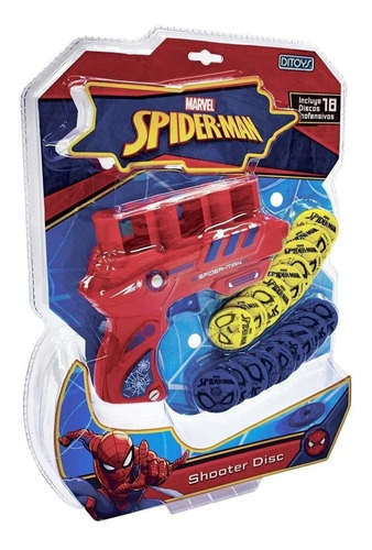 Pistola De Discos Spiderman Shooter Disc Ditoys Lanza Disco