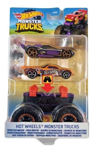 Monster Trucks Hot Wheels Diseña Tu Monstruo + 2 Autos