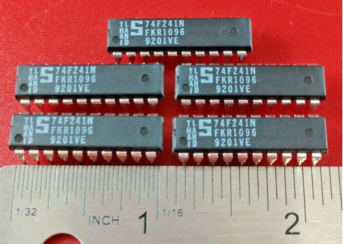 Lot Of 5 Signetics 74f241n Octal 3-state Buffer Driver P Eeo