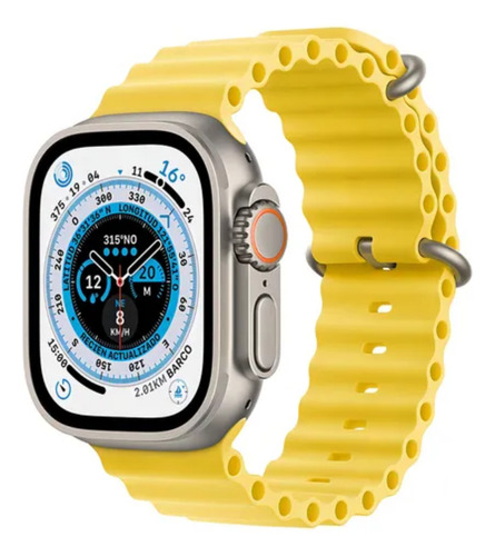 Reloj Inteligente Smartwatch Ultra T900 2.09 Pulsera Grande Plateado Amarillo