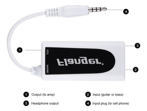 Convertidor Fc-21 Guitarra Teléfono Ios Android Flanger