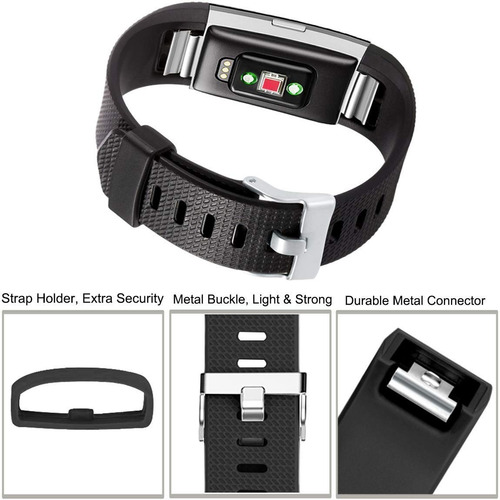 Imagen 2 de 10 de Mallas De Reloj Fitbit Charge 2 Hr / 3 Unidades / Talle S