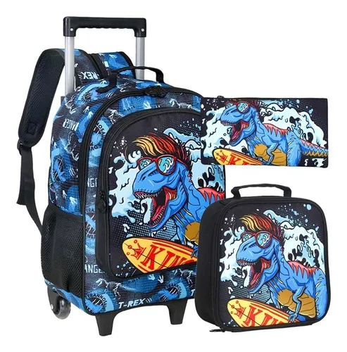 Mochila Con Ruedas Para Niños, De Dinosaurios Con Rued Lrd