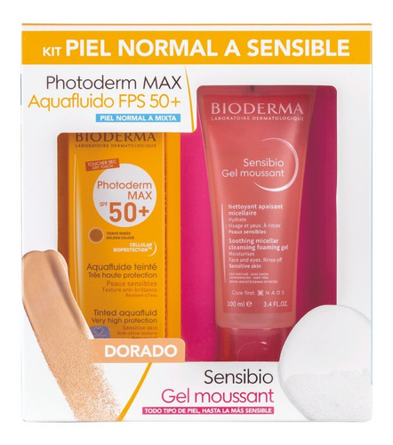 Bioderma Kit Photoderm Aquafluido Dorado 40ml+sensibio Gel