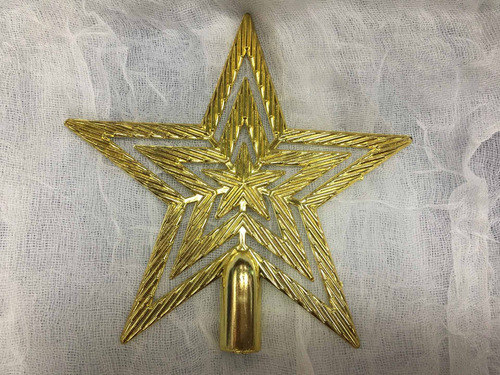 Imagem 2 de 2 de Estrela Dourada Laço Natal Natalino Ponteira Árvore19cmx19cm