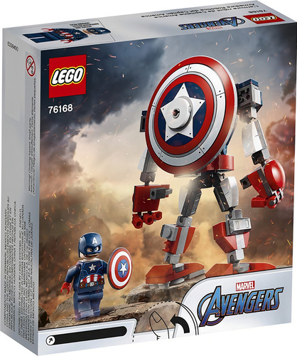 Juguete Lego Mecha Armor de Capitán América Marvel, número de piezas: 121