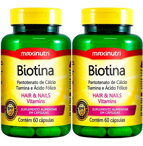 Imagem 1 de 4 de Biotina Firmeza & Crescimento - 2x60 Cápsulas - Maxinutri