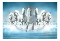 Comprar Quadro 3d Grande Tela Cavalos Pintura Branco Fazenda90x60
