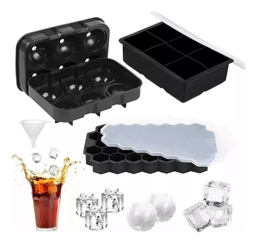 Molde Para Hielo Esferas Y Cubos Grandesforma De Panal3pcs