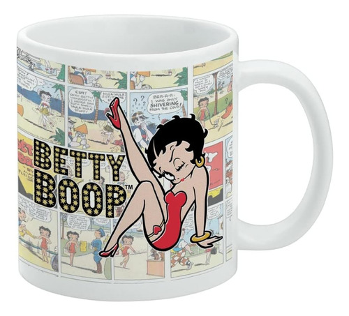 Graphics & More Betty Boop Taza De Café De Cerámica Con Tira