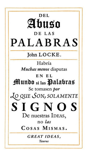 Libro Del Abuso De Las Palabras (serie Great Ideas 35)