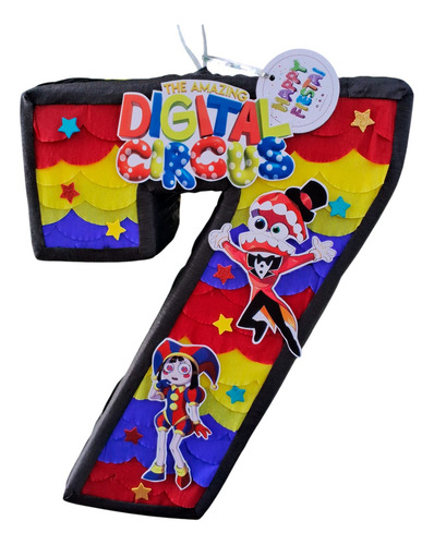 Piñata Premium 70 Cm Número A Elegir (1 Al 9) Personalizada Digital Circus