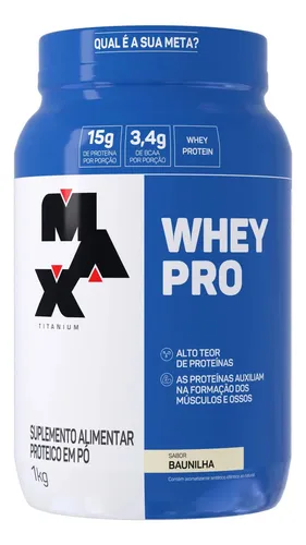 Whey Pro Baunilha Max Titanium Protein Pro Com Bcaa E Aminoácidos...