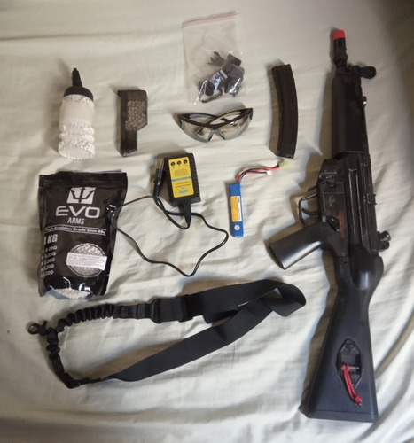 Aeg Airsoft - Mp5 Clássica Qgk Full Metal