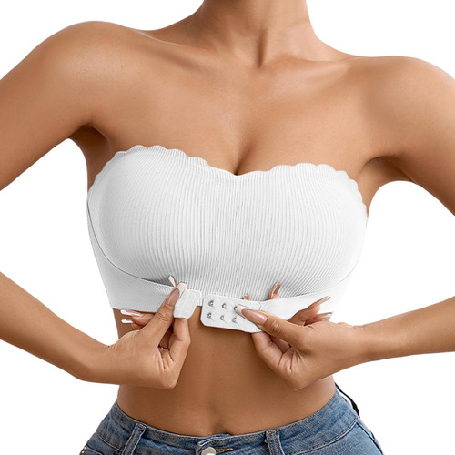 Bra Sin Varillas Mujer Con Cierre Frontal Brasier Strapless
