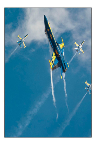 Vinilo Decorativo 20x30cm Blue Angels Aviones Cielo Sky M5