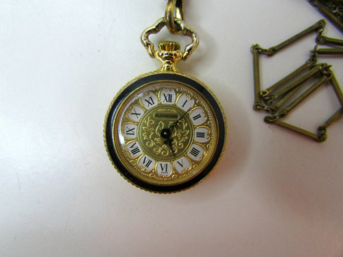 Reloj Colgante Bucherer Swiss Dama Baño En Oro Y Esmalte (Usado)