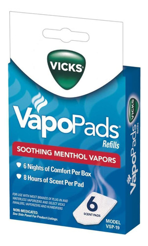 Vicks Vapopads Almofadas Vapor Mentol P/umidificadores Vvp-6