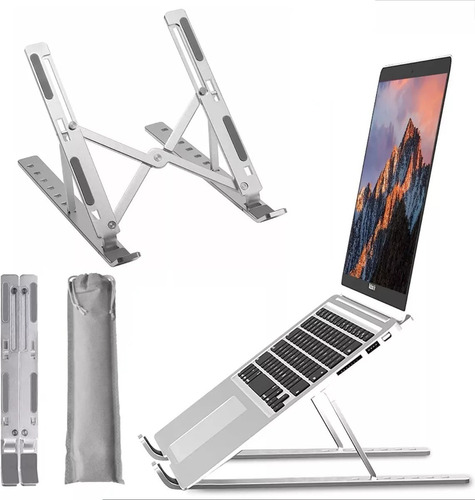 Imagen 1 de 7 de Base Soporte Laptop Aluminio,plegable,portátil Y Ajustable