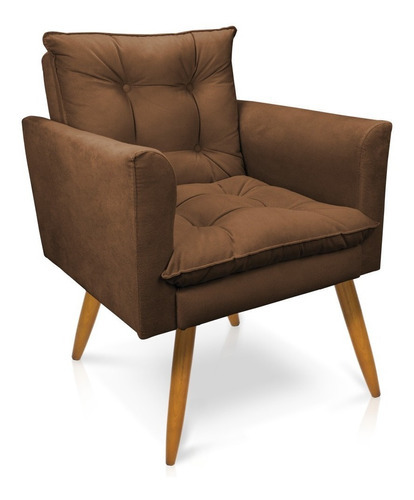 Juego de 2 sillones Olivia Suede Brown con patas traseras - Pallazio