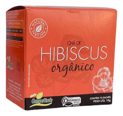 Hibiscus Chá Orgânico De Hibisco Campo Verde 10 Sachês