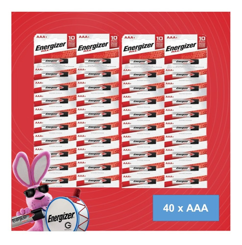 40 Pilas Aaa Triple A Alcalinas Energizer Max Distribuidora