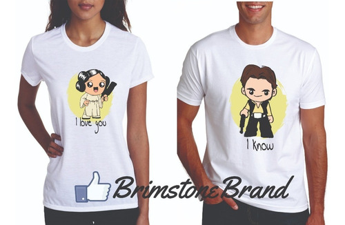 Playeras Pareja Novios Princesa Leia Han Solo Star Wars