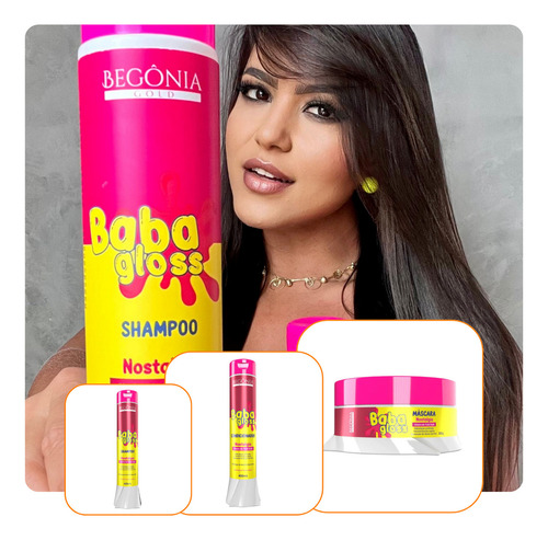 Kit Baba Gloss Nostalgia Shampoo Máscara Condicionador 4pcs