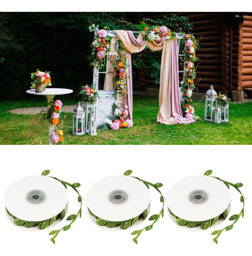 Hojas De Boda Verdes Y Verdes, 3 Rollos, Artificiales, Para