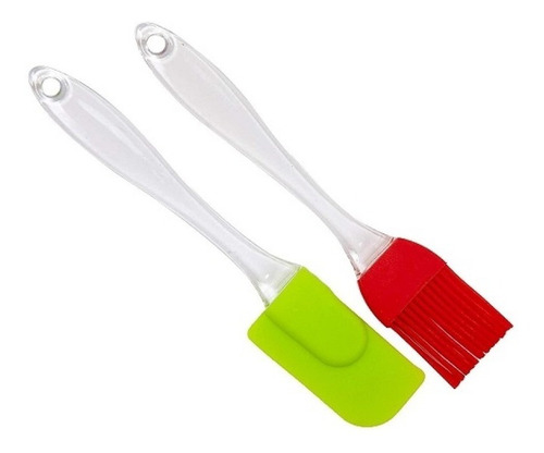 Imagen 1 de 5 de Set Pincel Y Espátula Silicona Repostería Cocina