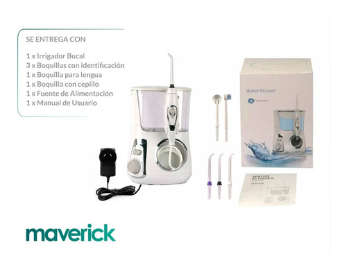 Imagen 7 de 8 de Irrigador Bucal Maverick Water Blanqueador Dental+kit Puntas