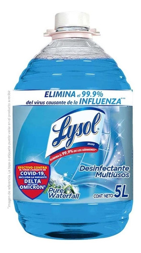 Lysol Desinfectante 5 Litros Elimina 99.9%virus Azul