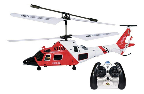 Brinquedo Helicóptero Falcão Controle Remoto 2 Canais Com Gi