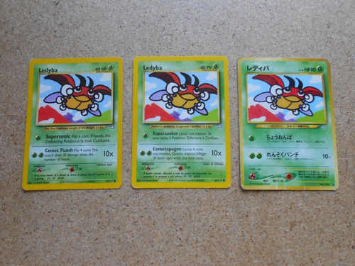 Lote Cartas Pokemon 3 Ledyba (en 3 Idiomas)