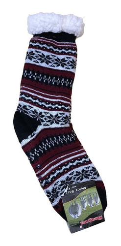 Imagen 2 de 9 de Pantufla Medias C/ Corderito Hombre Antideslizante Invierno