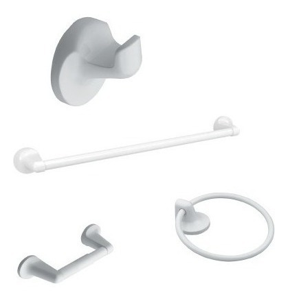 Juego De Accesorios Para Baño 4 Piezas Blanco Donner (moen)