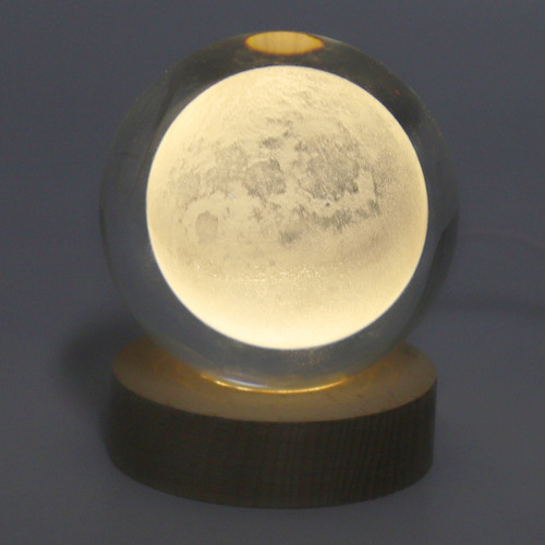 Lámpara De 3d De Bola De Cristal Noche Led Led