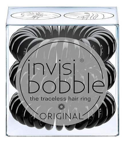 Invisibobble ® Caja Con 3 Ligas Para Cabello Tipo Telefono Color Negro Negro