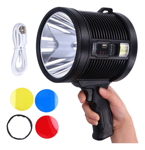 Linterna De Reflector Led Proyector Recargable Portátil