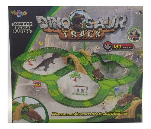 Pista Aventura Jurasica Dino Track Puerta Y Tunel 153 Pzas