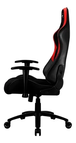 Silla de escritorio AeroCool Aero 1 Alpha gamer ergonómica negra y roja con tapizado de cuero sintético