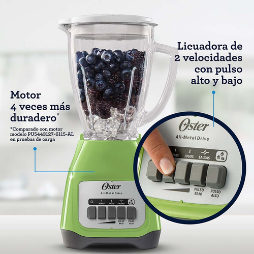 Licuadora Oster® Blstkagkpb 2 Velocidades Y Vaso De Vidrio