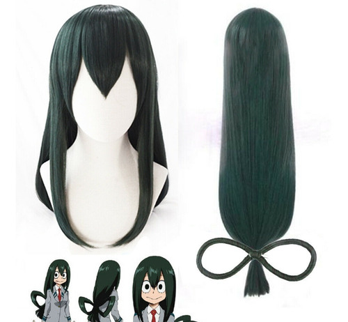 My Hero Academia Asui Tsuyu Cosplay Peluca Pelo Largo 110cm