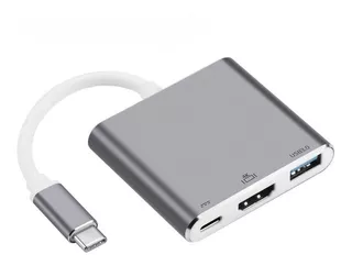 Adaptador Ficha Tipo C A Hdmi Y Usb 3.0 Notebook Audio Video